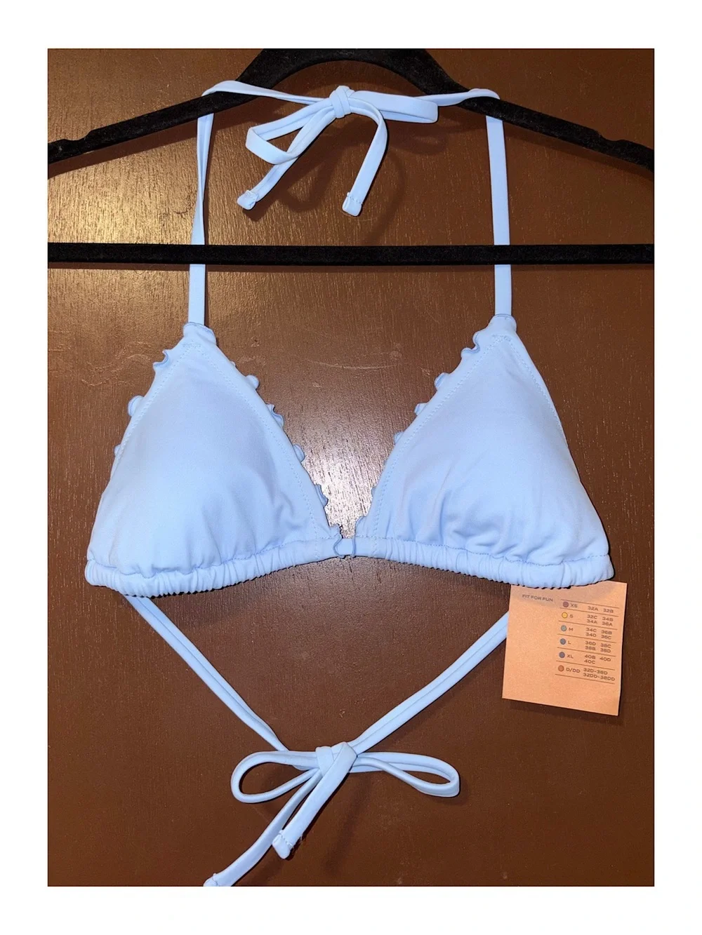 Shade & Shore Ruffle Triangle Bikini Top (Blue - Small)